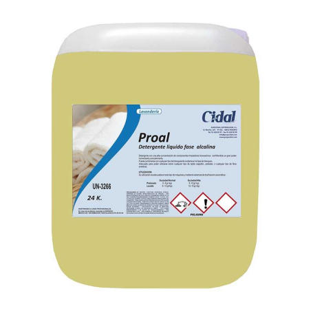 Detergente alcalino líquido Cidal Proal 24Kg