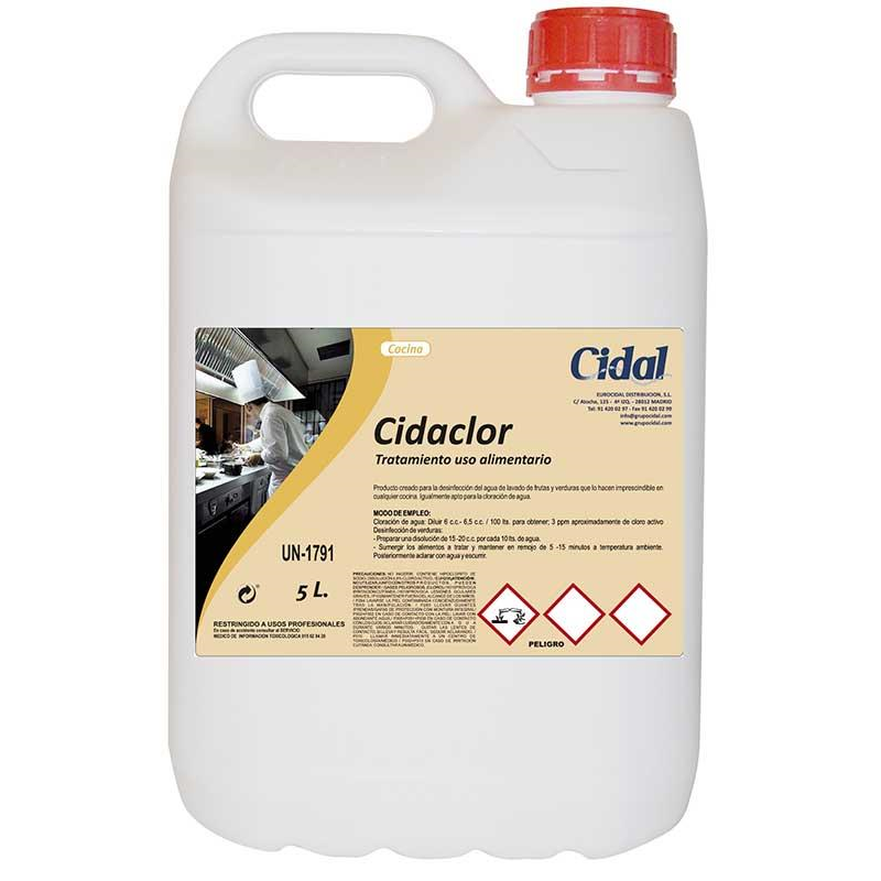 Desinfectante alimentario Cidal Cidaclor 5L