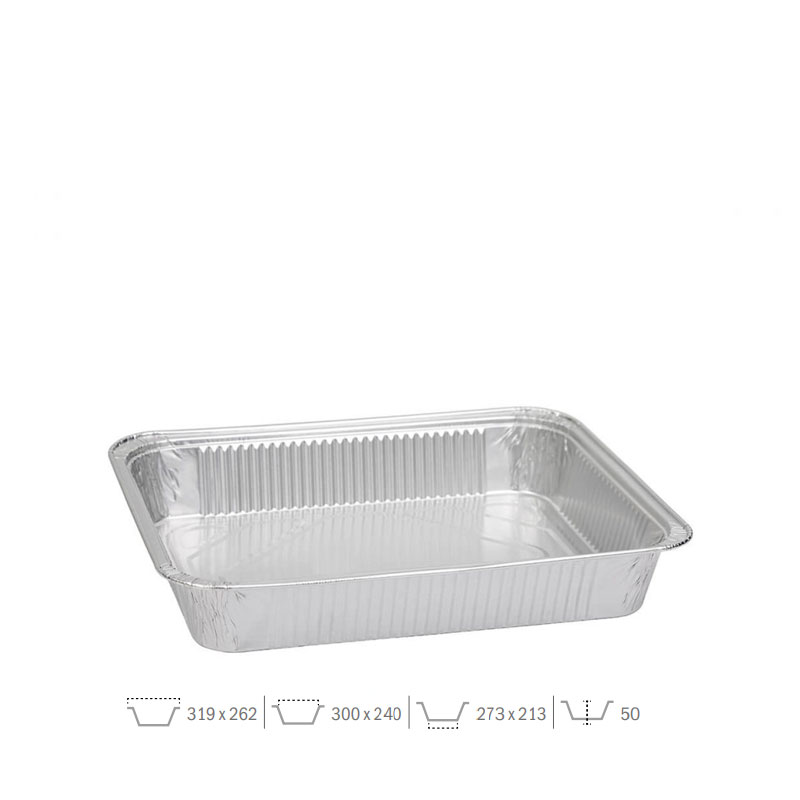 Envase aluminio rectangular 3240cc 400uds