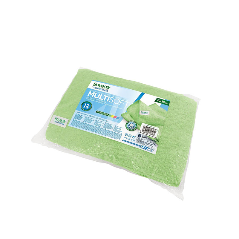 Bayeta Microfibra Multiusos Multisoft Verde Cuatrogasa 40x30 cm 1ud