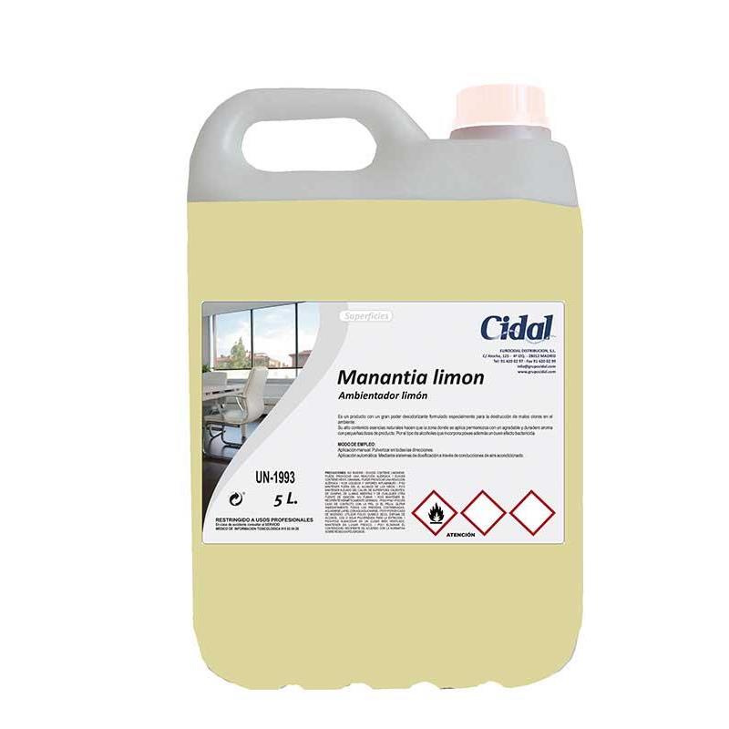 Ambientador Cidal  Manantia aroma limón 5L