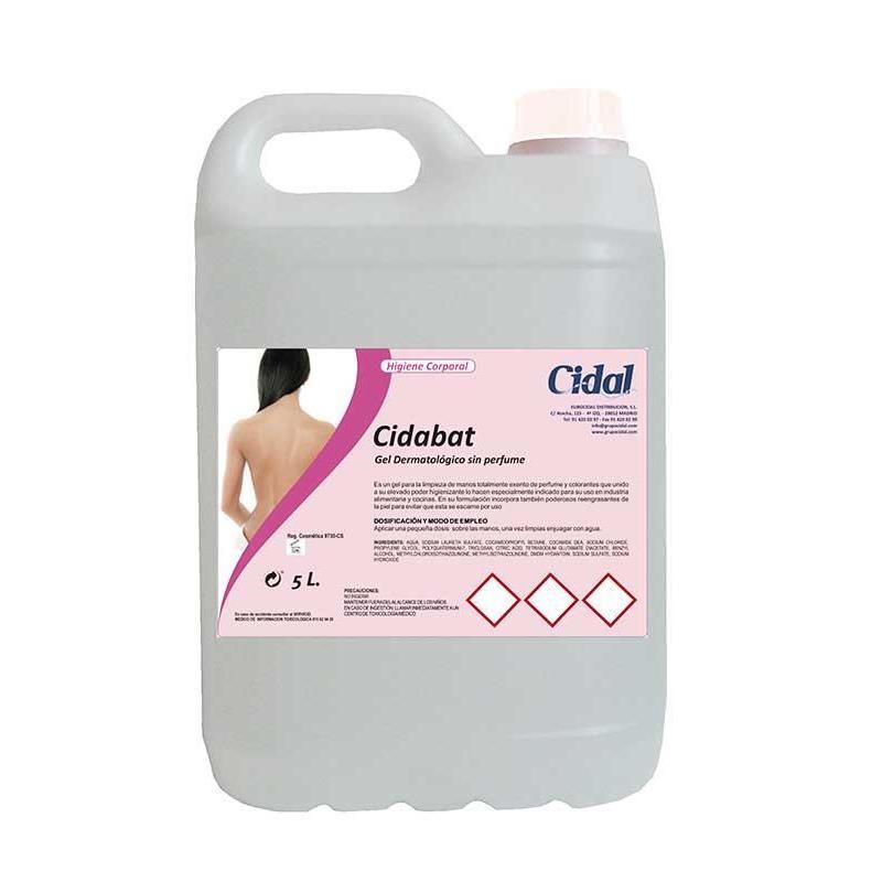 Gel Dermatológico sin perfume Cidal Cidabat 5L