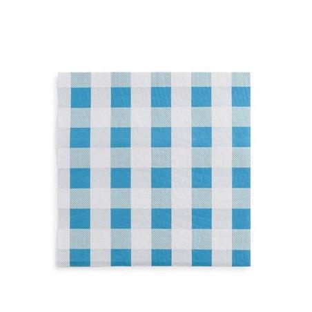 Mantel papel cuadros azules 100x100 300uds