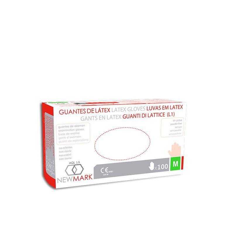 Guantes desechables látex sin polvo New Mark 100ud