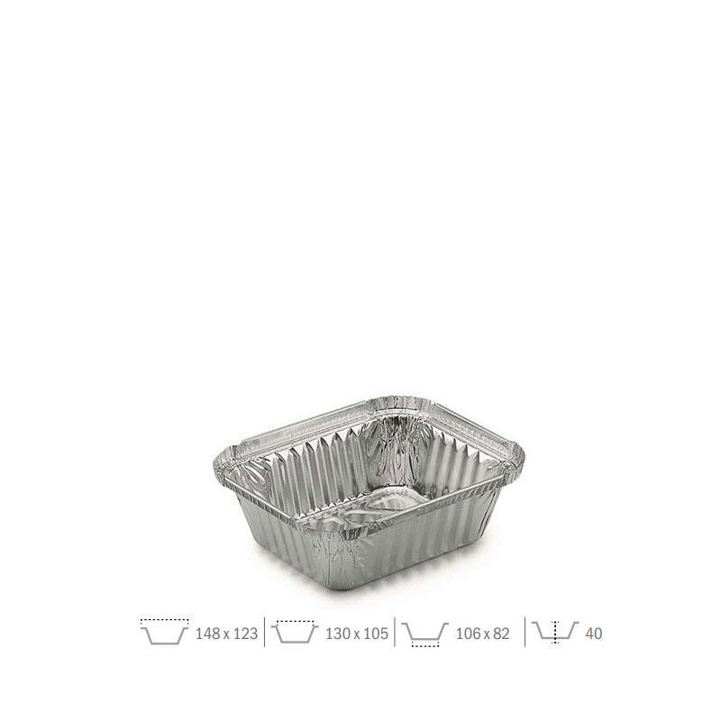 Envase aluminio rectangular 470cc 1000uds