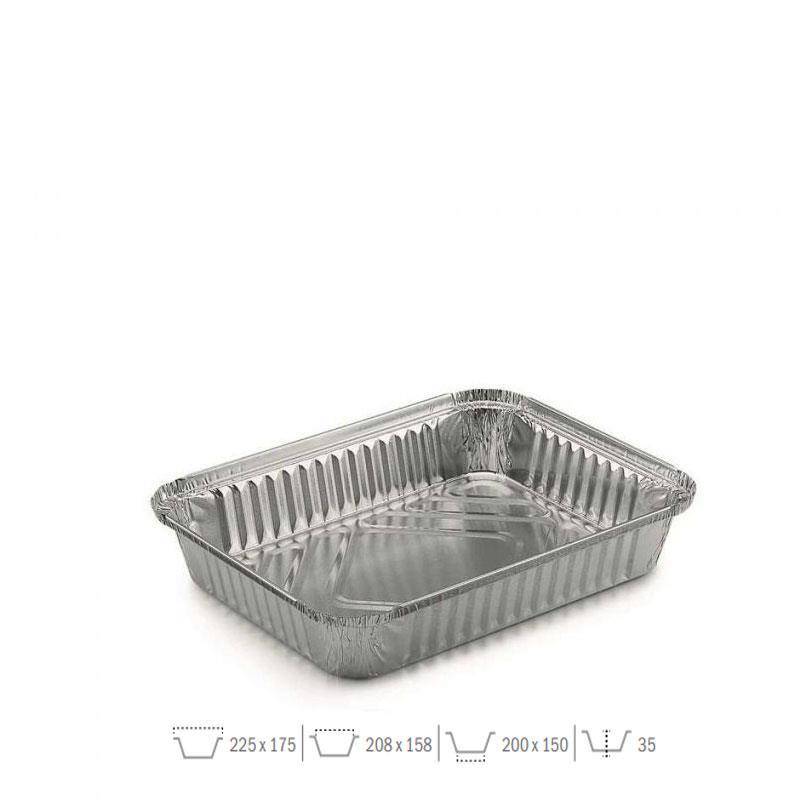 Envase aluminio rectangular 1125cc 1200uds