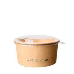 Ensaladera cartón kraft con tapa 1100ml 250uds