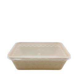 Envase rectangular de fibra de trigo 750ml 50uds