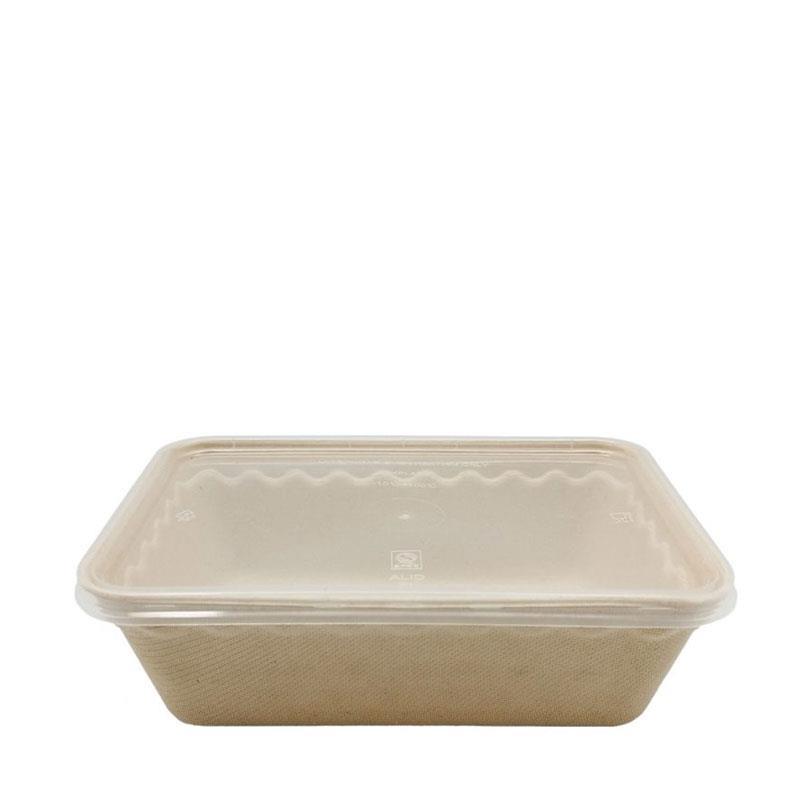 Envase rectangular de fibra de trigo 750ml 50uds