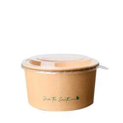 Ensaladera cartón kraft con tapa 1300ml 200uds