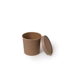 Sopera cartón kraft con tapa 750ml 3000uds