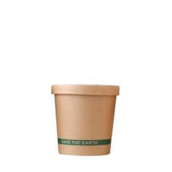 Sopera cartón kraft con  tapa 450 ml 300 uds