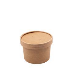 Tarrinas Kraft con Tapa 240 ml (8 oz) – Doble Pared – 250 Unidades