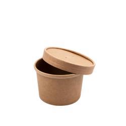 Tarrinas kraft 240 ml con tapa | Doble pared | 250 uds