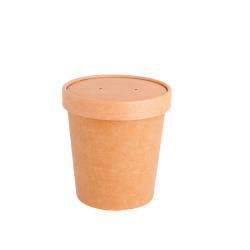 Tarrinas Kraft con Tapa 480 ml (16 oz) – Doble Pared – 250 Unidades