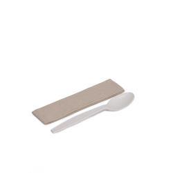 Set cuchara  maíz y servilleta Kraft 500uds