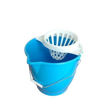 Cubo redondo con escurridor asa metálica 13L  para fregado. 1ud