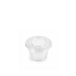 Salsera 165 cc transparente con tapa | 288 uds para take away