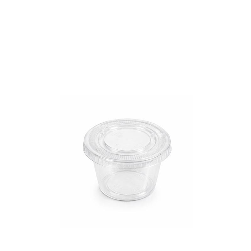 Salsera 165 cc transparente con tapa | 288 uds para take away