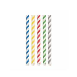 Pajitas de papel Bubble Tea a rayas de colores Ø1,2x20 cm