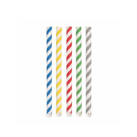 Pajitas de papel Bubble Tea a rayas de colores Ø1,2x20 cm