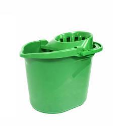 Cubo ovalado polipropileno con escurridor verde