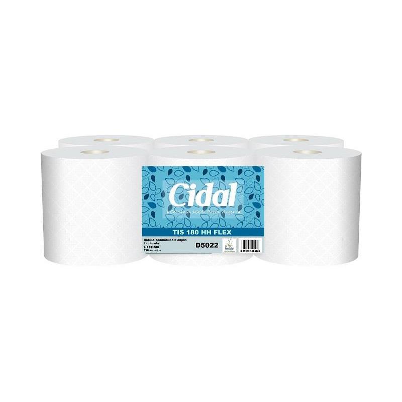Rollo de toalla mecha 2 capas Cidal D5022 6 uds