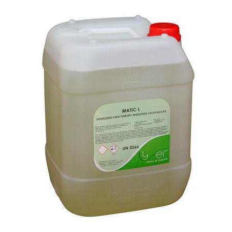 Detergente líquido Lyfer Matic L para lavavajillas y túneles automáticos 25Kg