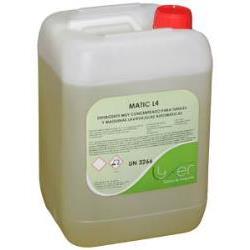 Detergente líquido Lyfer Matic L4 para lavavajillas y túneles automáticos 12Kg
