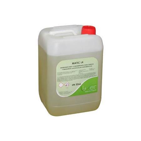 Detergente líquido Lyfer Matic L4 para lavavajillas y túneles automáticos 12Kg
