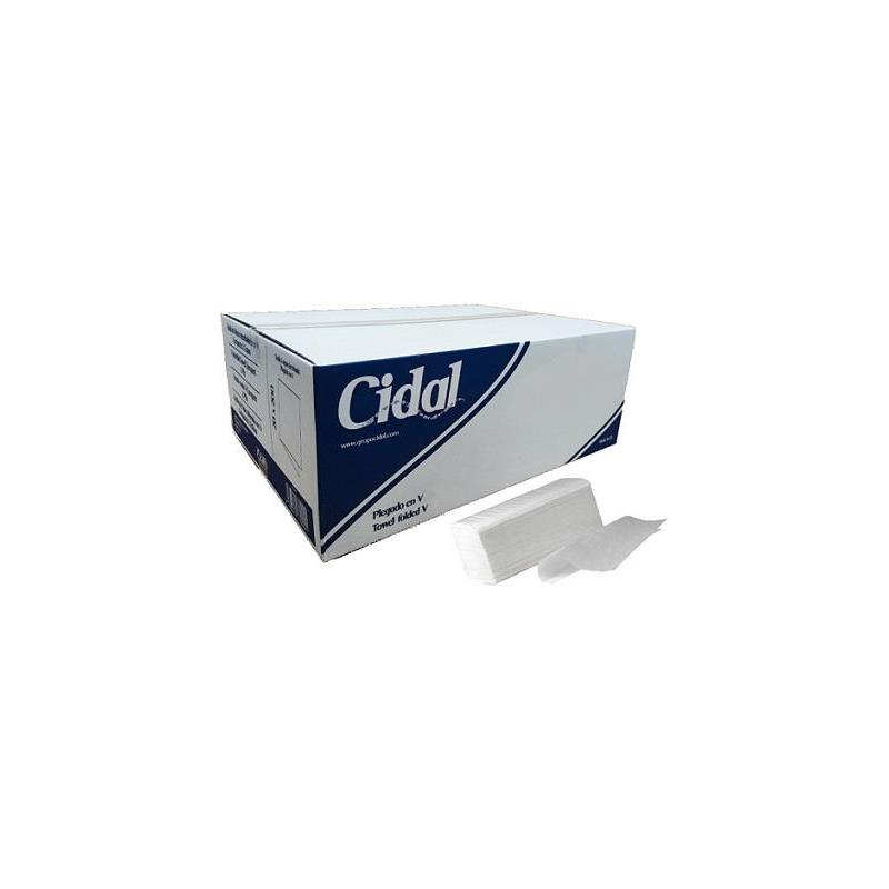 Toalla Interdoblada en V Z5022 Cidal – 100% Celulosa Virgen, 2 Capas, Laminada 4000 uds