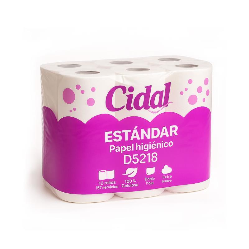 Papel higiénico Cidal Estándar D5218 – Pack 12 rollos 2 capas
