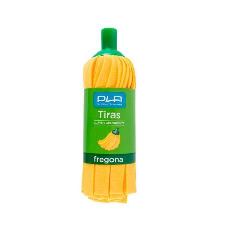 Fregona amarilla de tiras sintéticas. 1ud