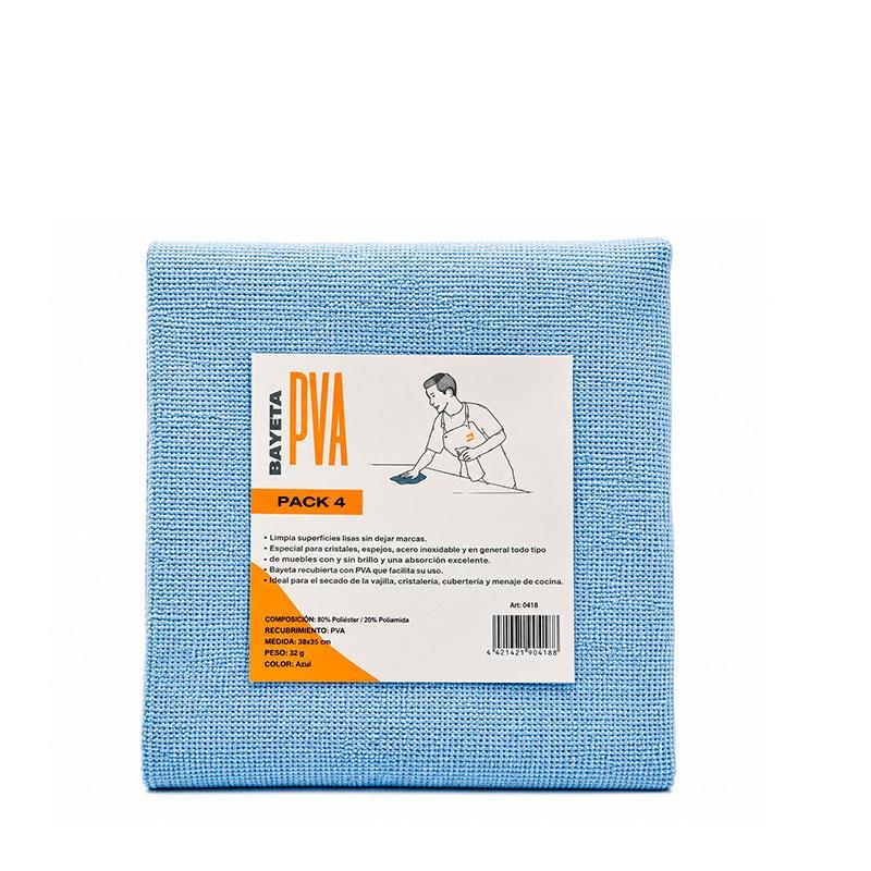 Bayeta PVA Microfibra Azul 38x35 cm Pack 4 Uds | Quifyl
