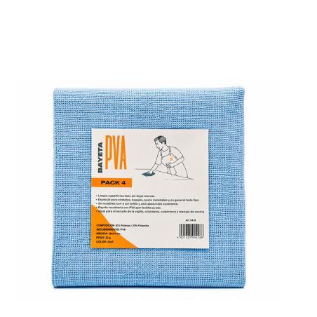 Bayeta PVA Microfibra Azul 38x35 cm Pack 4 Uds | Quifyl