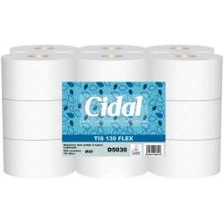 Papel higiénico industrial Cidal TIS 130 FLEX Mini Jumbo de 2 capas y 100 % celulosa virgen