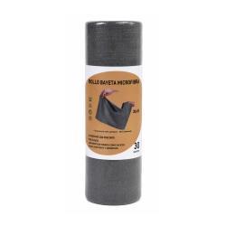 Rollo de bayeta de microfibra gris con 30 servicios precortados de 30 × 30 cm