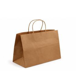 Bolsa kraft marrón con asa rizada 18+8x24 cm – 250 unidades