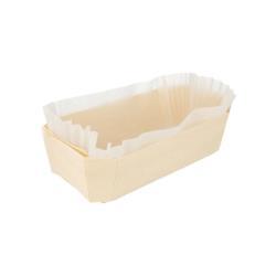 Barquilla de madera con molde siliconado  23x13x7 cm.