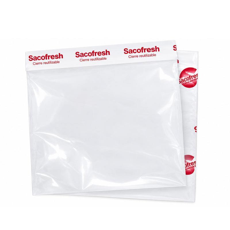 Bolsa Sacofresh roja 25x30 cm con cierre adhesivo – 100 unidades.